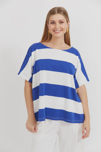 Jardin Stripe Shirt Blue O/S
