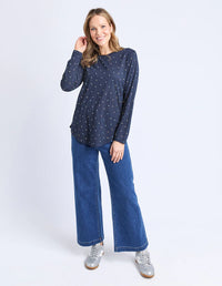 Kaja Long Sleeve Tee Navy