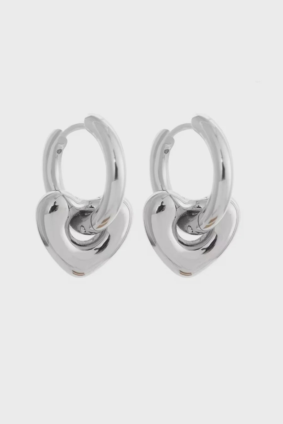 Chunky Heart Huggies Silver