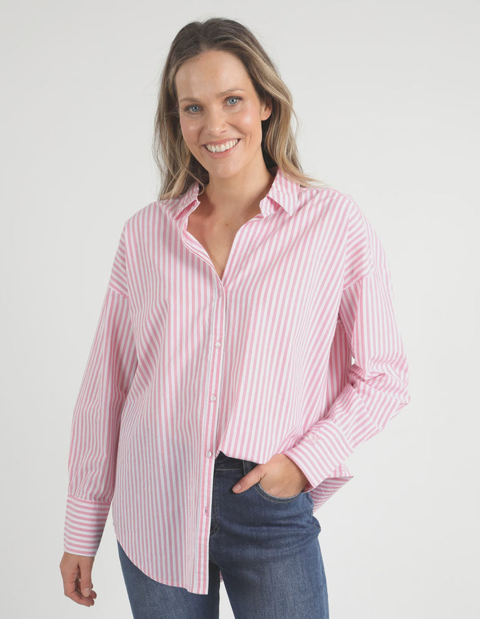 Delia Stripe Shirt Strawberry