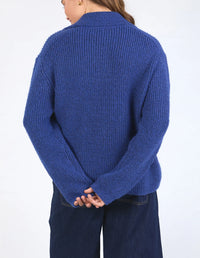 Indy Button Down Cardi Blue