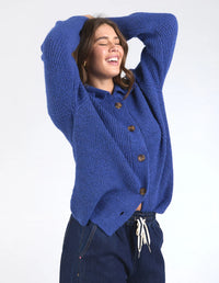 Indy Button Down Cardi Blue