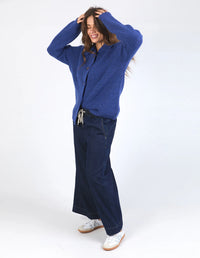 Indy Button Down Cardi Blue
