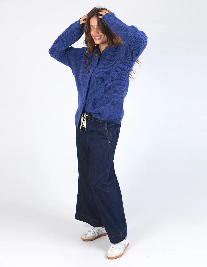 Indy Button Down Cardi Blue