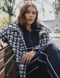 Clea Check Jacket Navy