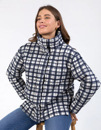 Clea Check Jacket Navy