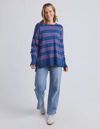 Hailey Stripe Knit Navy