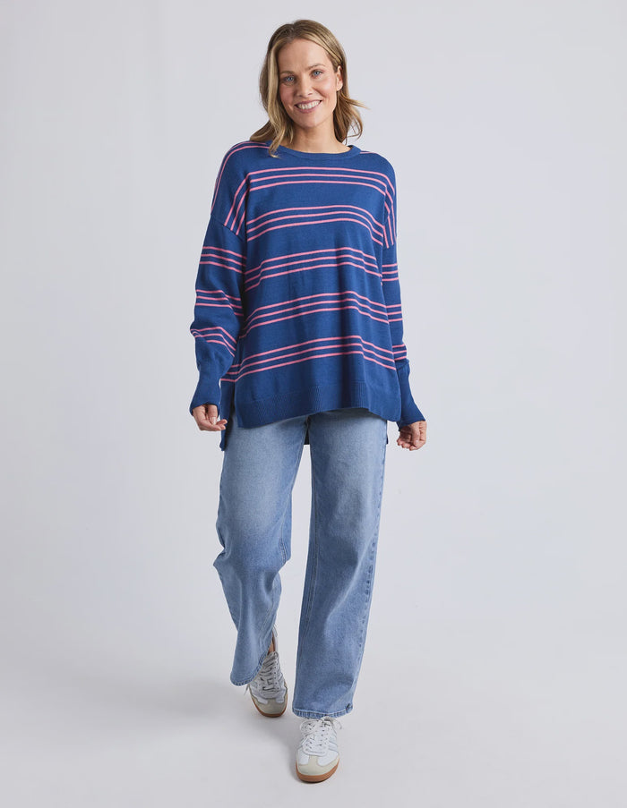 Hailey Stripe Knit Navy
