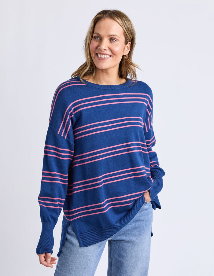 Hailey Stripe Knit Navy