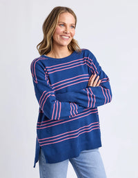 Hailey Stripe Knit Navy