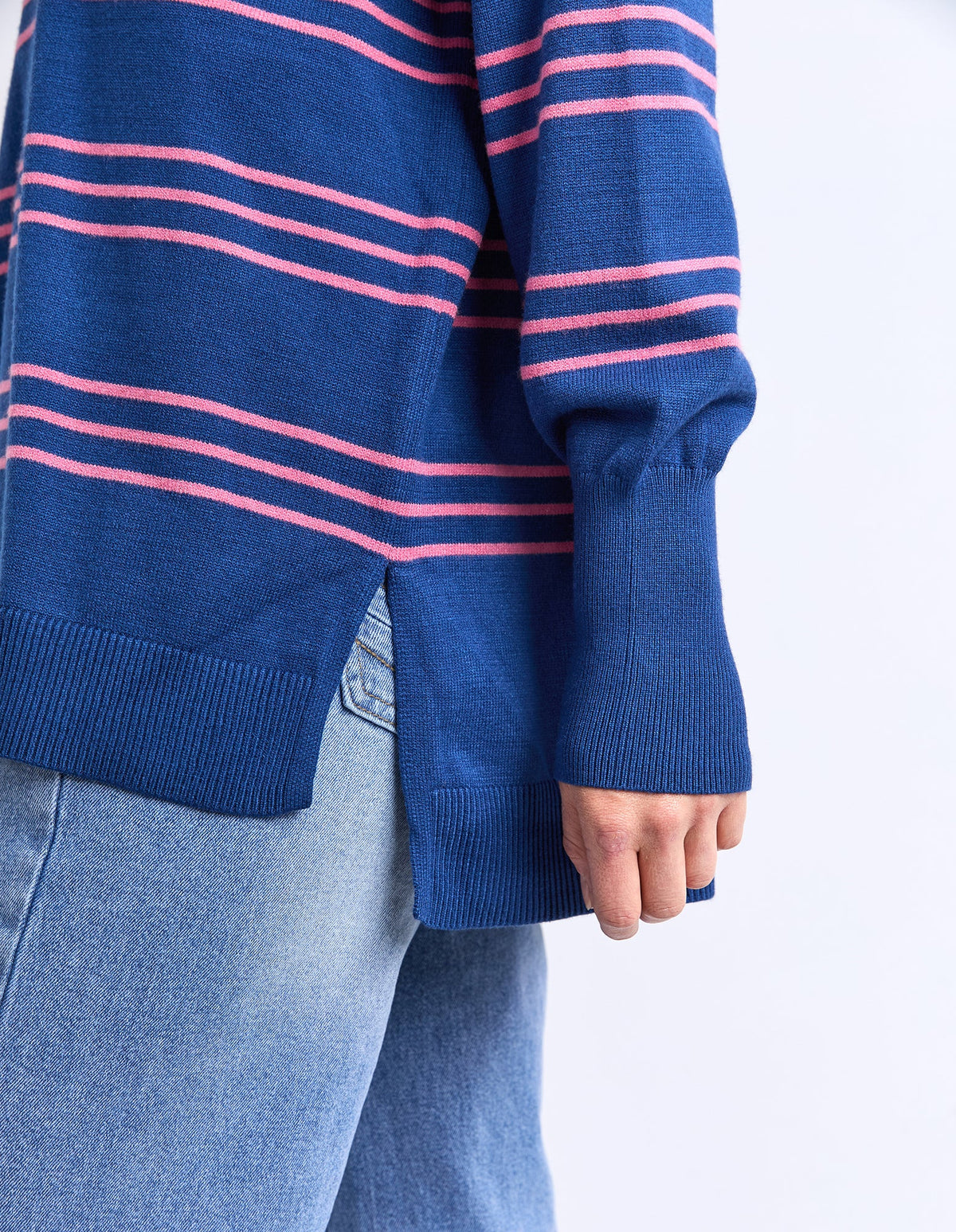 Hailey Stripe Knit Navy
