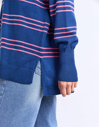 Hailey Stripe Knit Navy