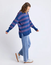 Hailey Stripe Knit Navy