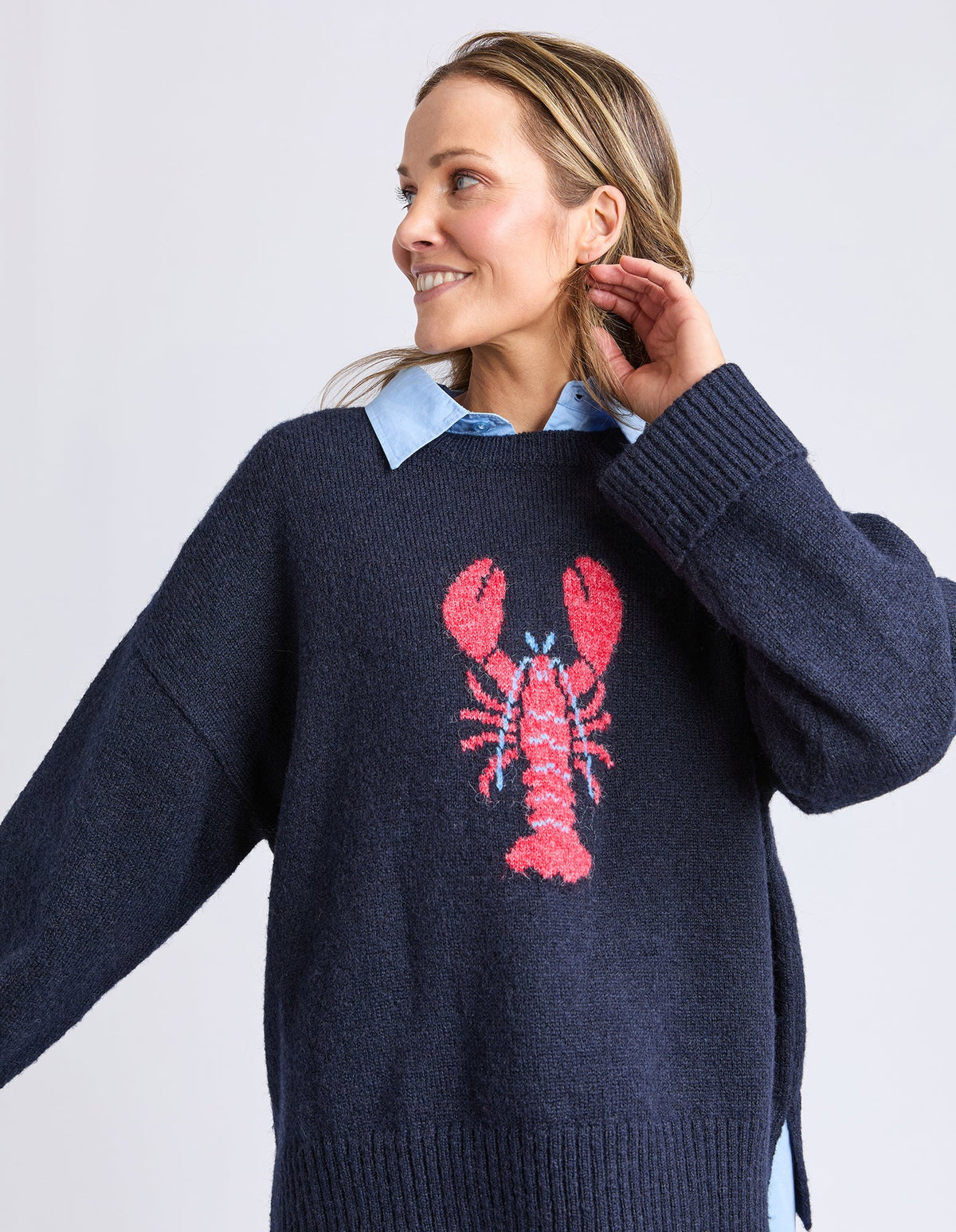 Lobster Intersaid Knit Navy