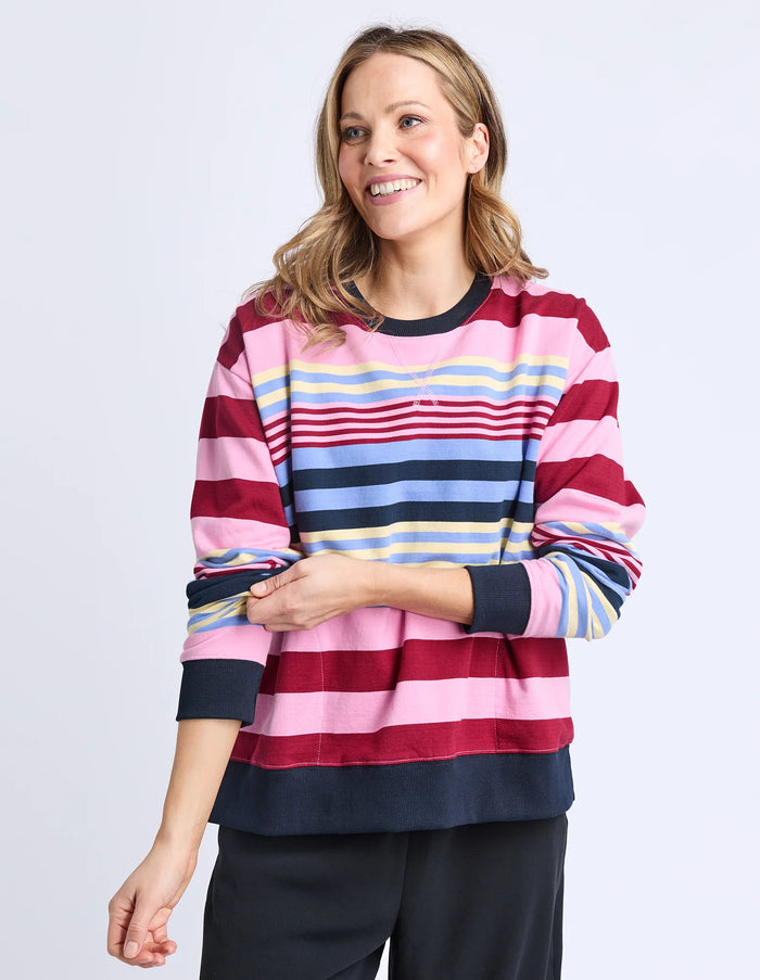 Alva Stripe Crew Strawberry
