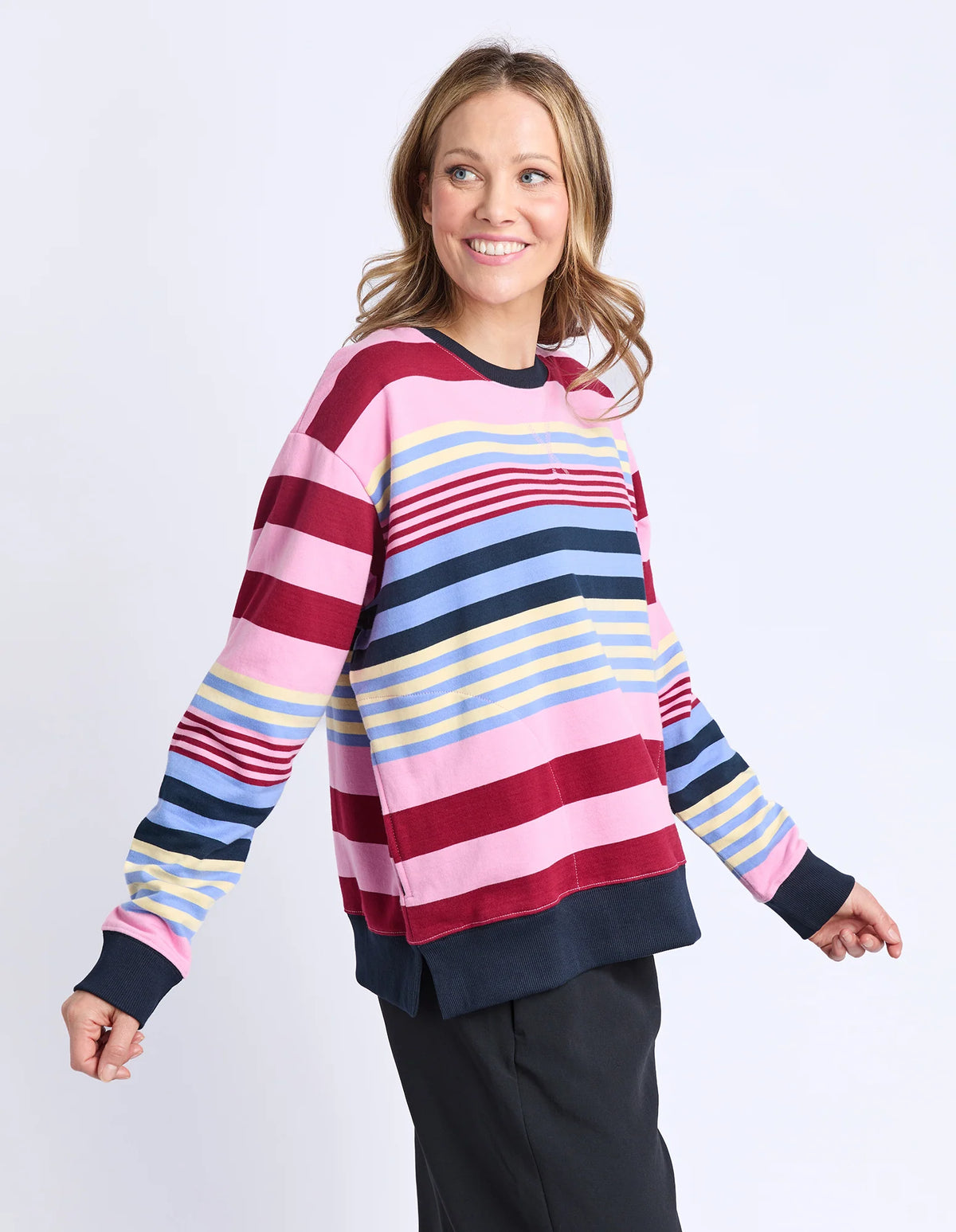 Alva Stripe Crew Strawberry