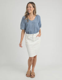 Belle Denim Skirt Vivid White