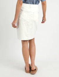 Belle Denim Skirt Vivid White