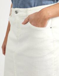 Belle Denim Skirt Vivid White