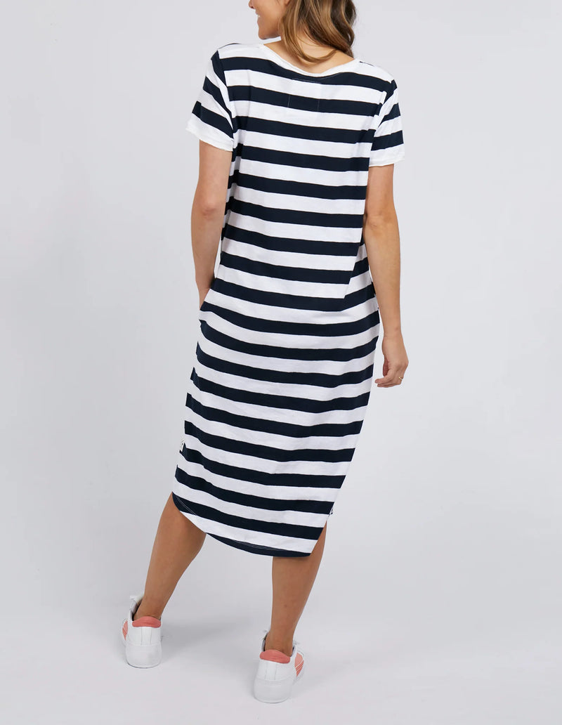 Maeve Midi Dress Navy White Stripe