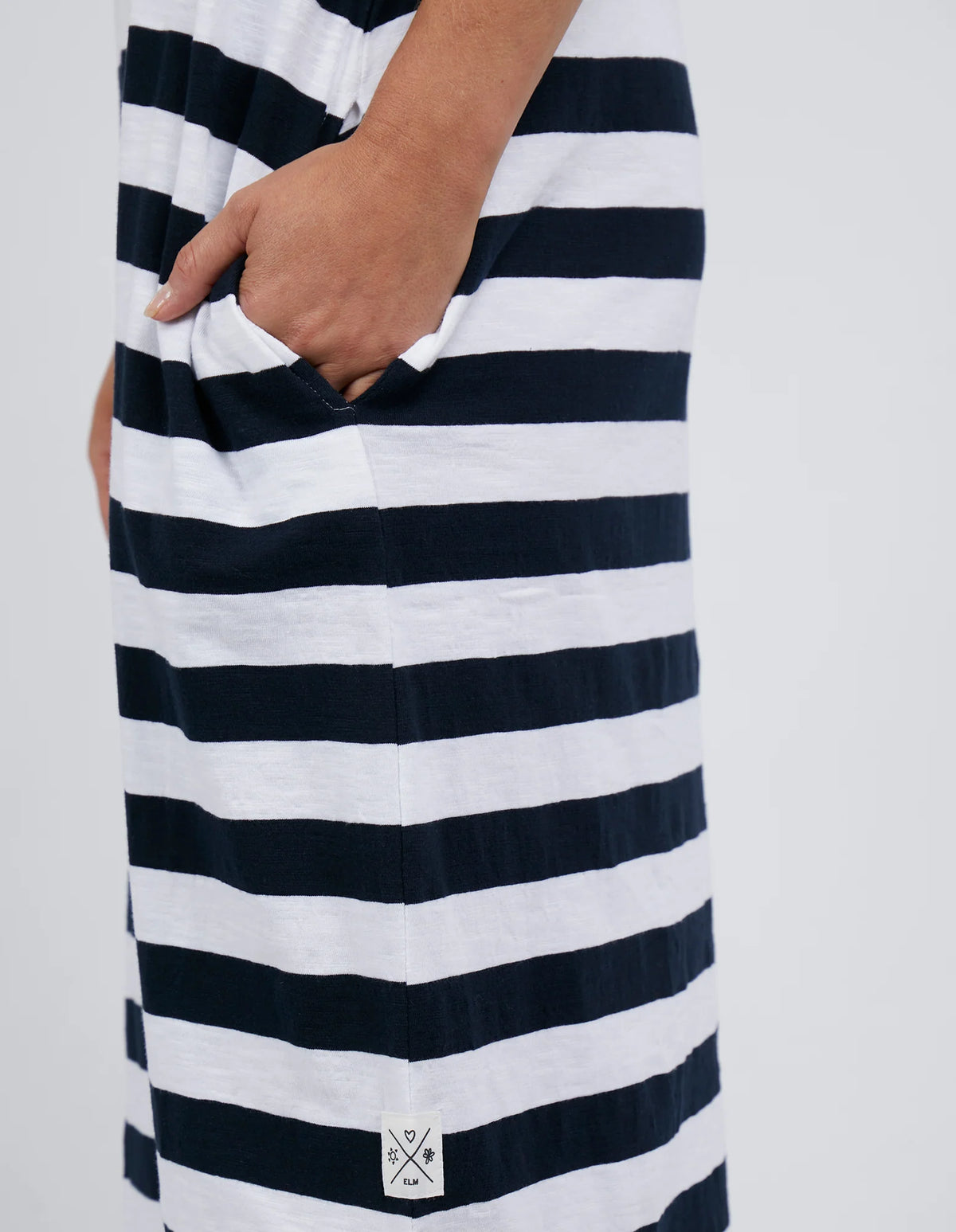 Maeve Midi Dress Navy White Stripe