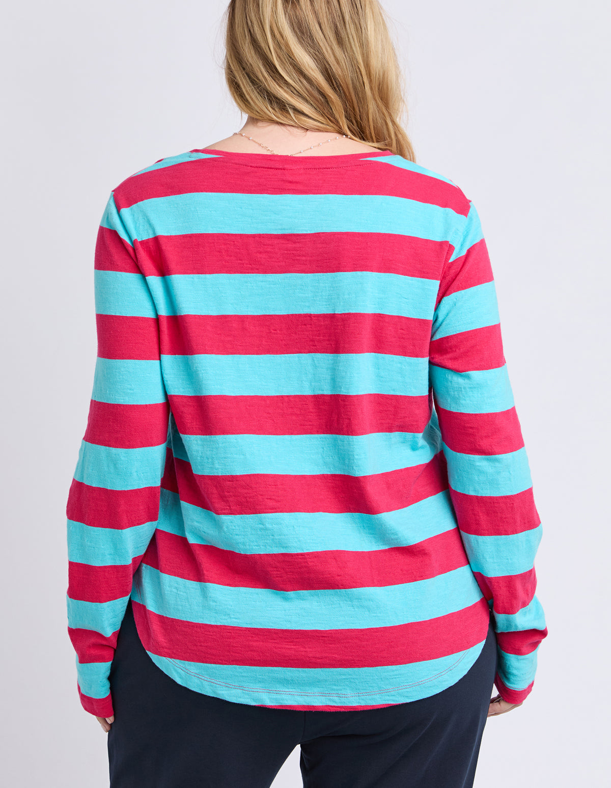 Spritz Stripe L/S Tee Sea