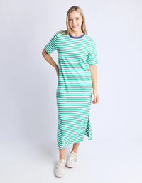 Merry Tee Dress Green Stripe