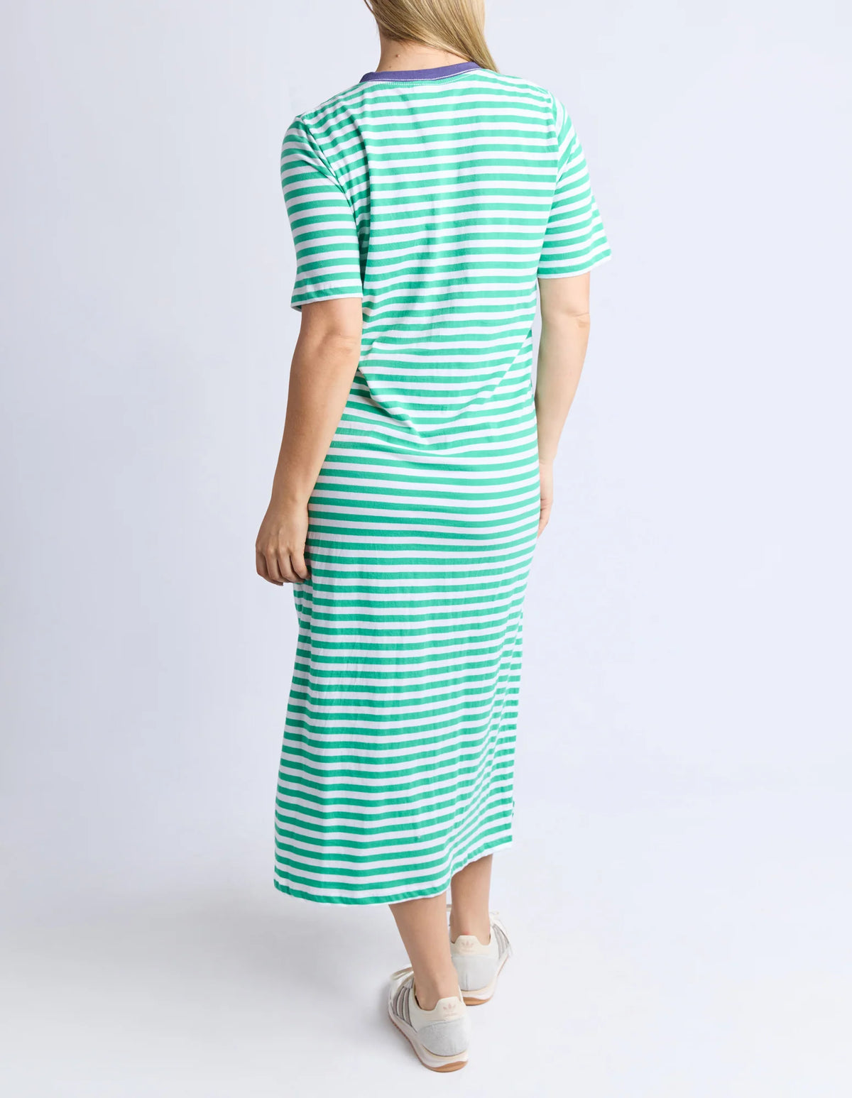 Merry Tee Dress Green Stripe