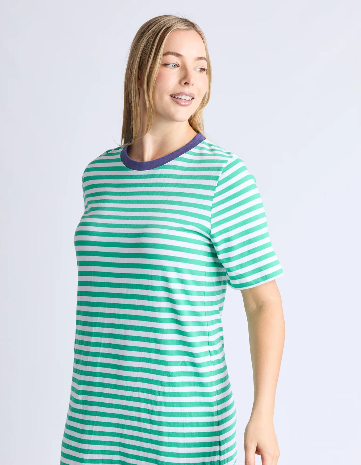 Merry Tee Dress Green Stripe
