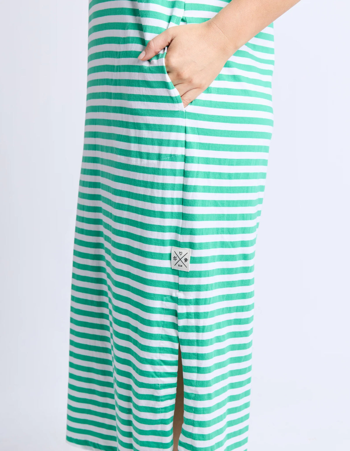 Merry Tee Dress Green Stripe