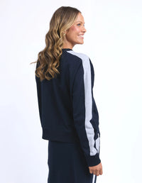 Sloane Fleece Crew Navy