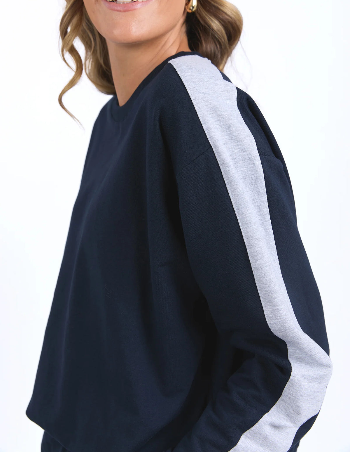 Sloane Fleece Crew Navy