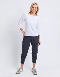 Eliza Boat Neck Tee White