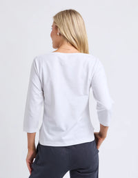 Eliza Boat Neck Tee White