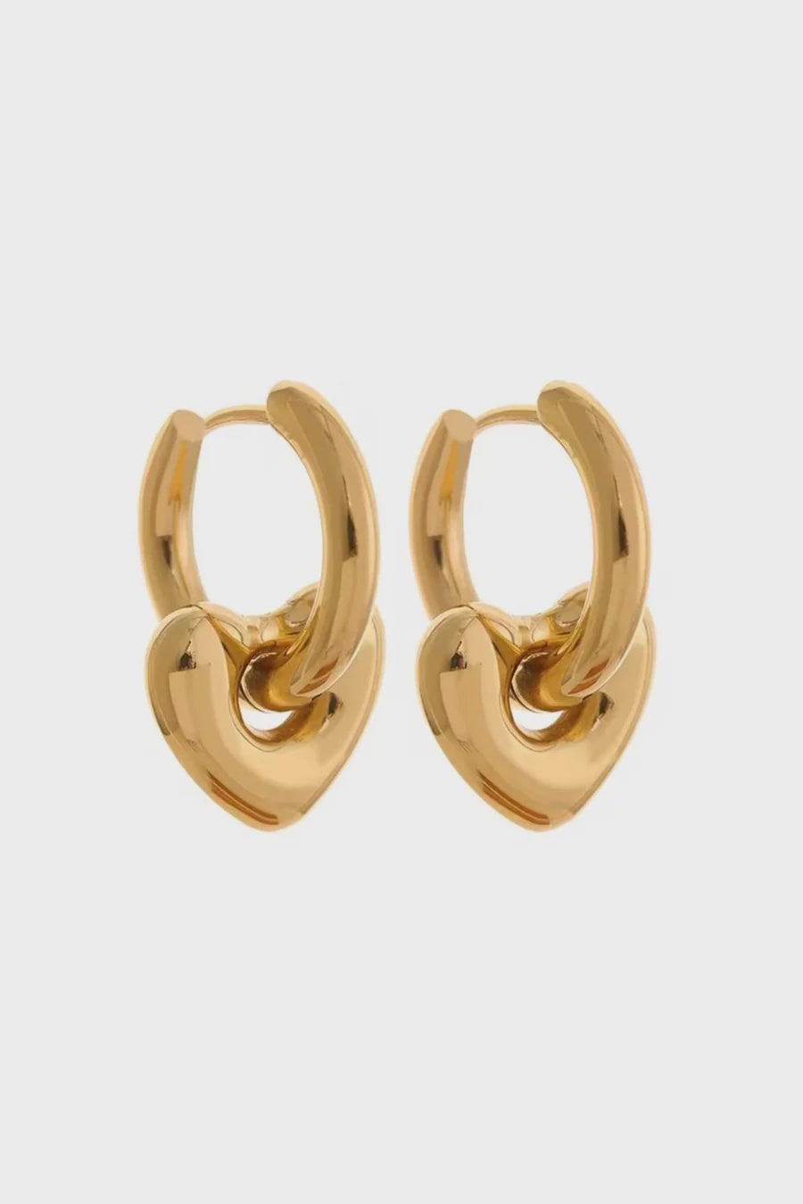 Chunky Heart Huggies Gold