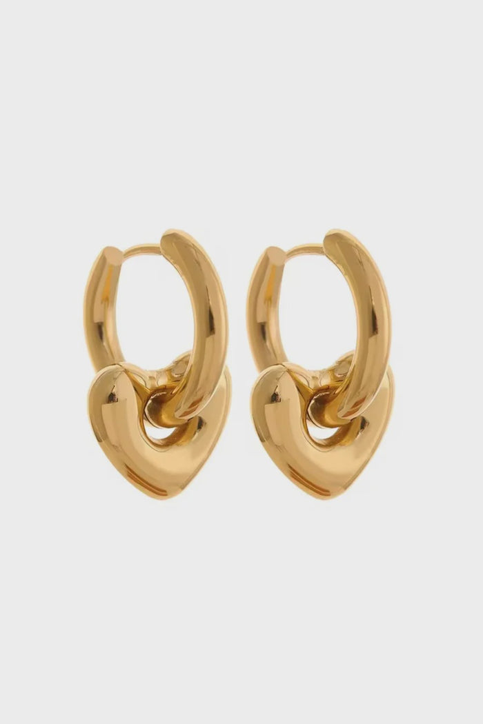 Chunky Heart Huggies Gold