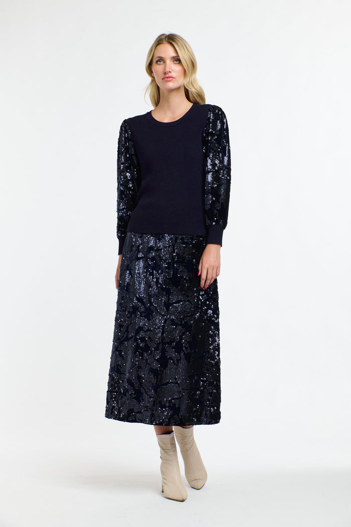 Sequins Skirt Navy