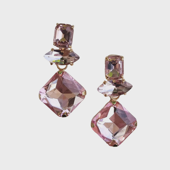 Ellie Pink Gem Earring