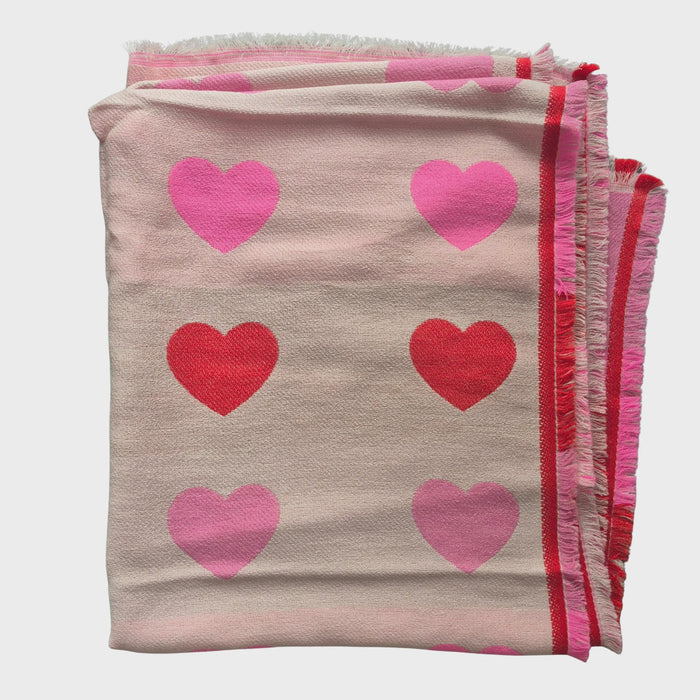 Heart Scarf Pink/Red