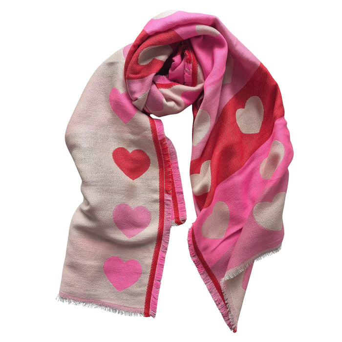 Heart Scarf Pink/Red