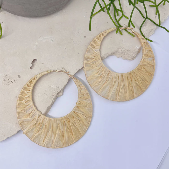 Amity Raffia Hoop Earrings