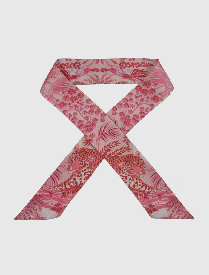 Melon Leopards Palms Scarf