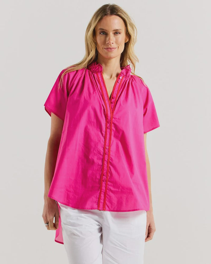 Caspian Blouse Pink Red