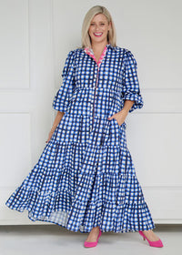 Alice Dress Navy Check