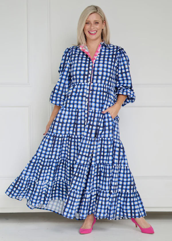 Alice Dress Navy Check