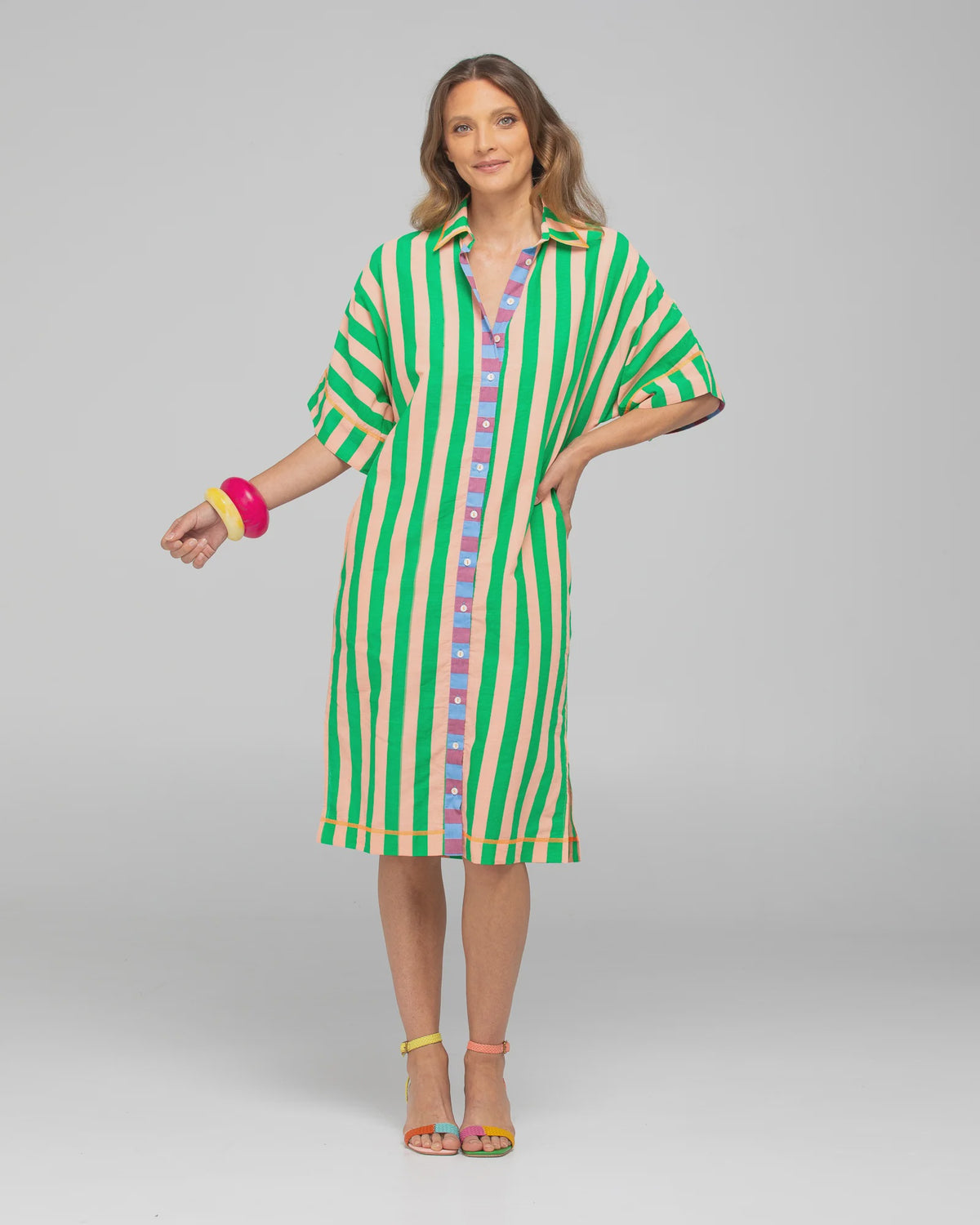 Maui Shirt Dress Capri Peach