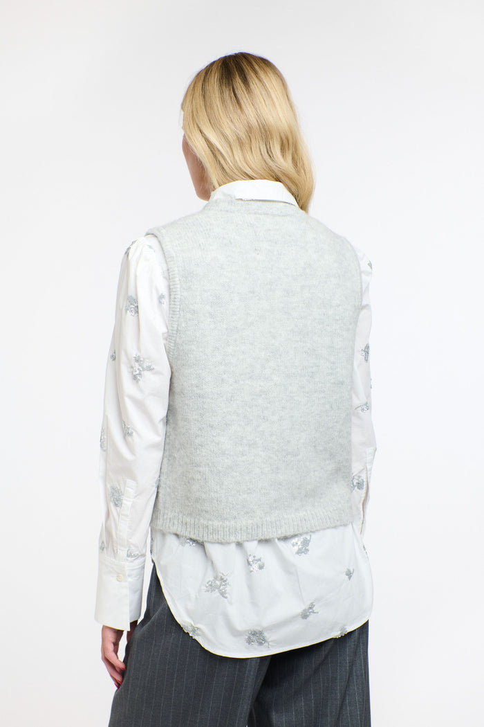 Penelope Shirt Silver Sequins