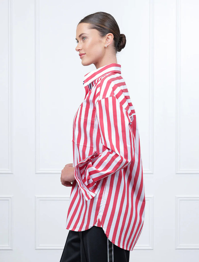 Charlie Wide Stripe Shirt Red