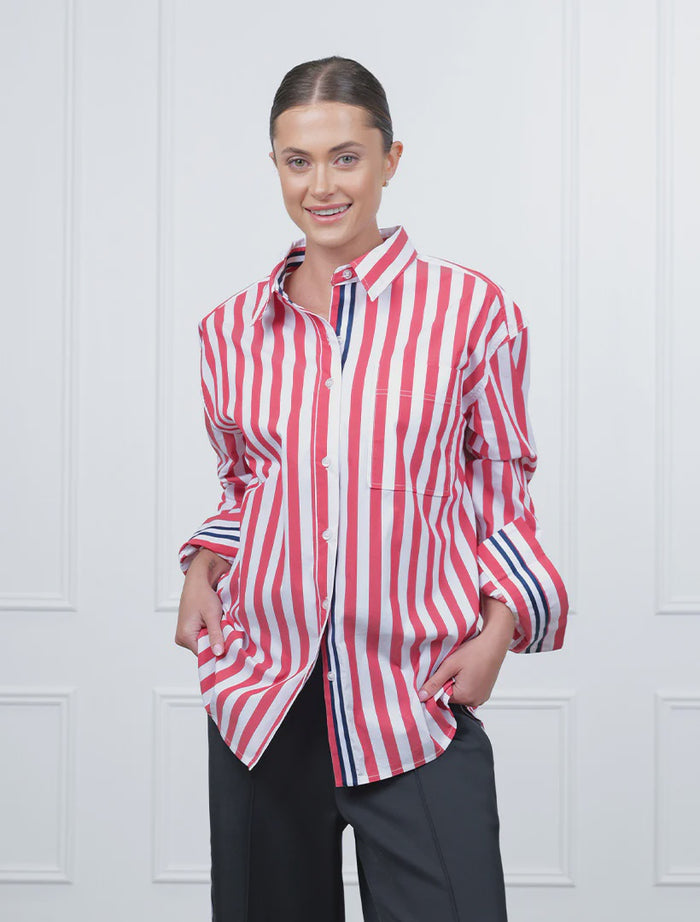Charlie Wide Stripe Shirt Red