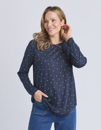 Kaja Long Sleeve Tee Navy